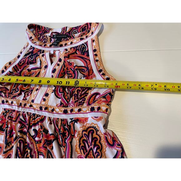 INC International Concepts Halter Dress Keyhole Neck Paisley Colorful Size Large - Picture 6 of 7